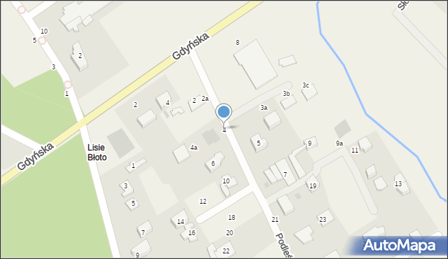Chwaszczyno, Podleśna, 4, mapa Chwaszczyno