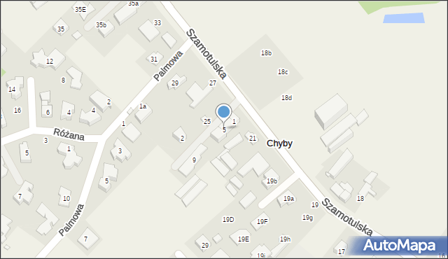 Chyby, Pomarańczowa, 5, mapa Chyby