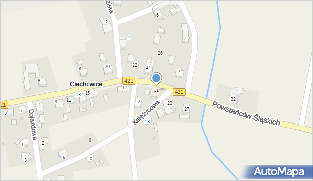 Ciechowice, Powstańców Śląskich, 21, mapa Ciechowice