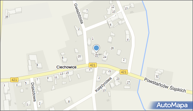 Ciechowice, Powstańców Śląskich, 22, mapa Ciechowice