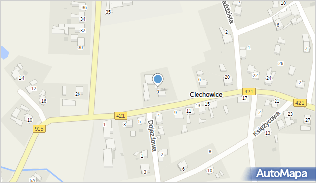 Ciechowice, Powstańców Śląskich, 8, mapa Ciechowice