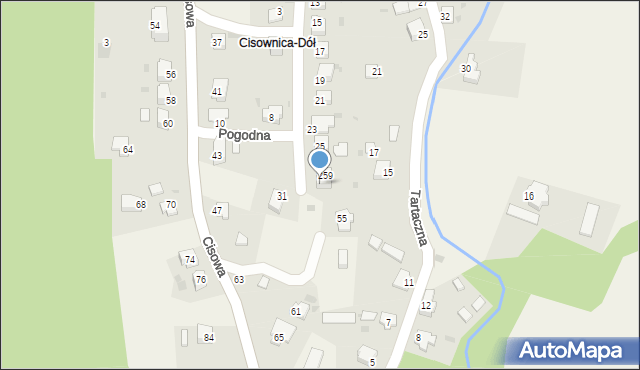 Cisownica, Pogodna, 27, mapa Cisownica
