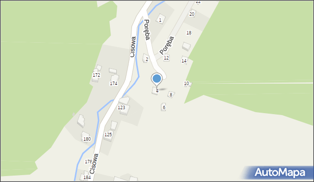 Cisownica, Poręba, 4, mapa Cisownica