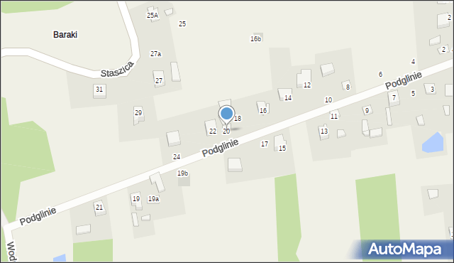 Ćmińsk, Podglinie, 20, mapa Ćmińsk