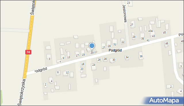 Ćmińsk, Podgród, 23, mapa Ćmińsk