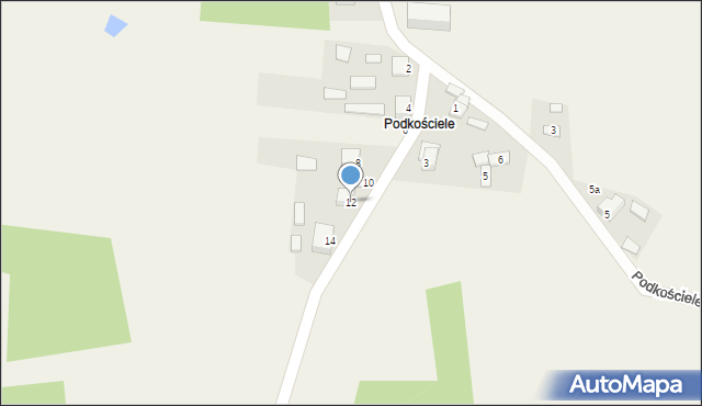 Ćmińsk, Podkościele, 12, mapa Ćmińsk