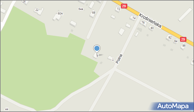 Cybinka, Polna, 3, mapa Cybinka