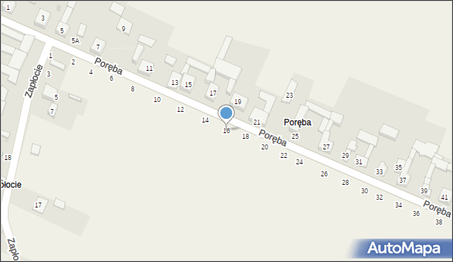 Cynków, Poręba, 16, mapa Cynków