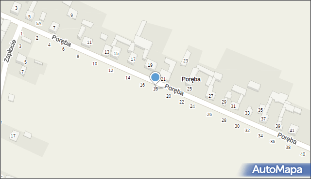 Cynków, Poręba, 18, mapa Cynków