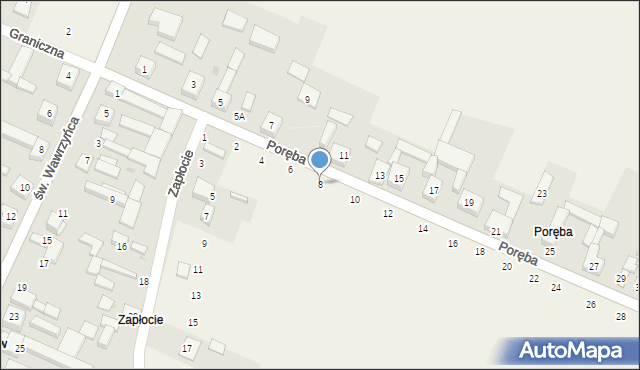Cynków, Poręba, 8, mapa Cynków