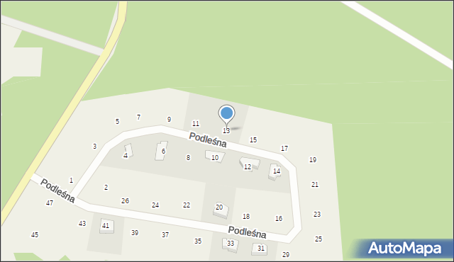 Czapielsk, Podleśna, 13, mapa Czapielsk