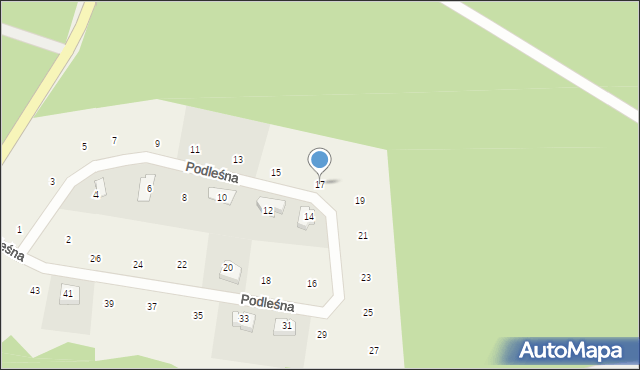 Czapielsk, Podleśna, 17, mapa Czapielsk