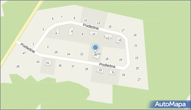 Czapielsk, Podleśna, 20, mapa Czapielsk