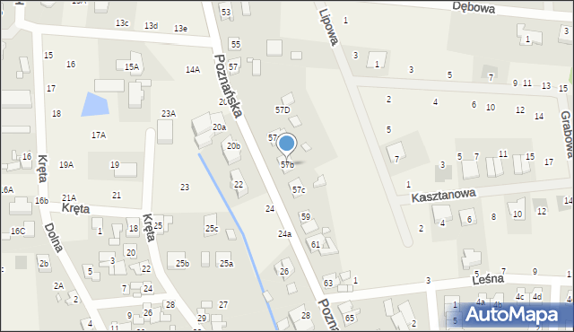 Czapury, Poznańska, 57b, mapa Czapury