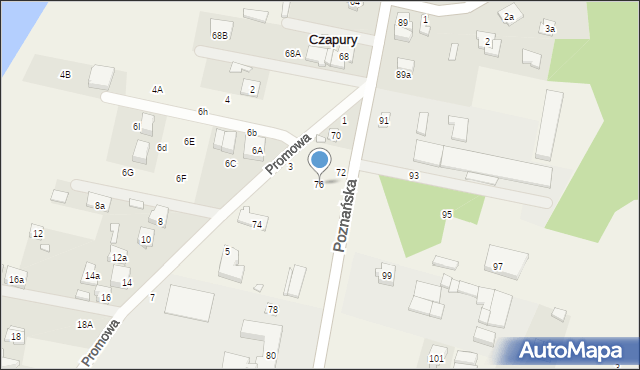 Czapury, Poznańska, 76, mapa Czapury