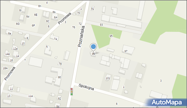 Czapury, Poznańska, 99, mapa Czapury