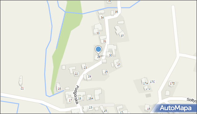 Czarna Góra, Podgórska, 28, mapa Czarna Góra