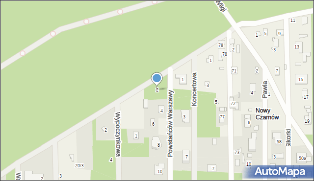 Czarnów, Powstańców Warszawy, 2, mapa Czarnów