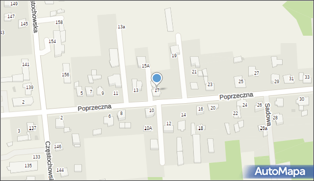 Czarny Las, Poprzeczna, 17, mapa Czarny Las