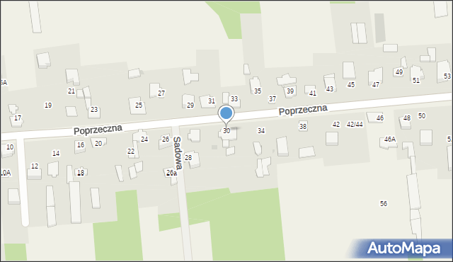 Czarny Las, Poprzeczna, 30, mapa Czarny Las