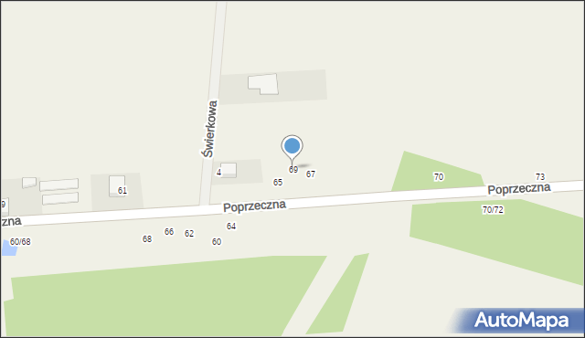 Czarny Las, Poprzeczna, 69, mapa Czarny Las