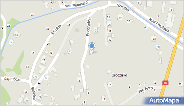 Czchów, Podgrodzie, 1, mapa Czchów