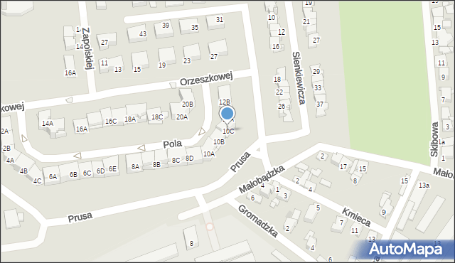 Czeladź, Pola Wincentego, 10C, mapa Czeladź