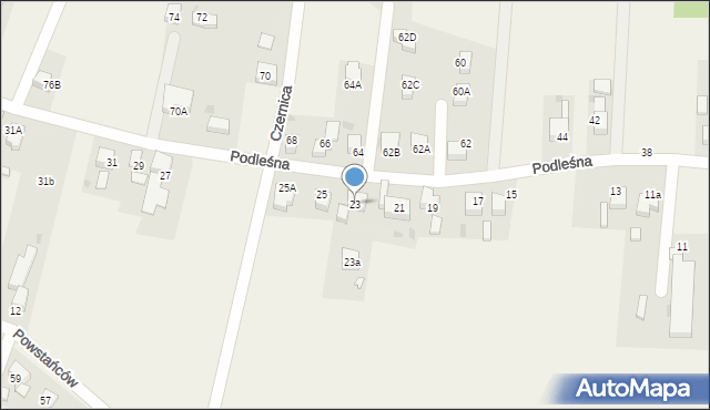 Czernica, Podleśna, 23, mapa Czernica