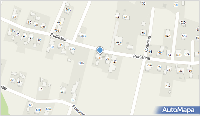 Czernica, Podleśna, 31, mapa Czernica