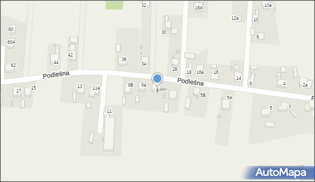 Czernica, Podleśna, 9, mapa Czernica