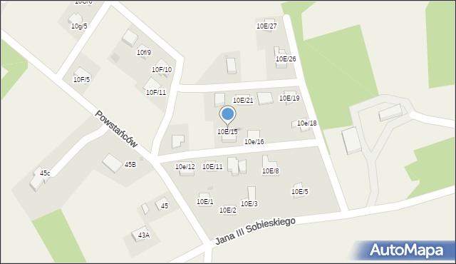 Czernica, Powstańców, 10E/15, mapa Czernica