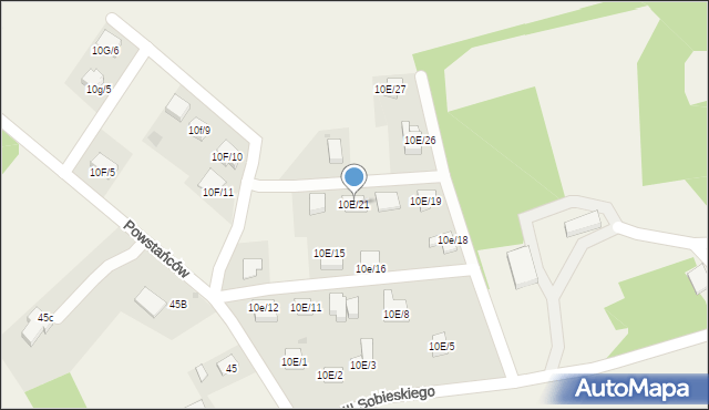 Czernica, Powstańców, 10E/21, mapa Czernica