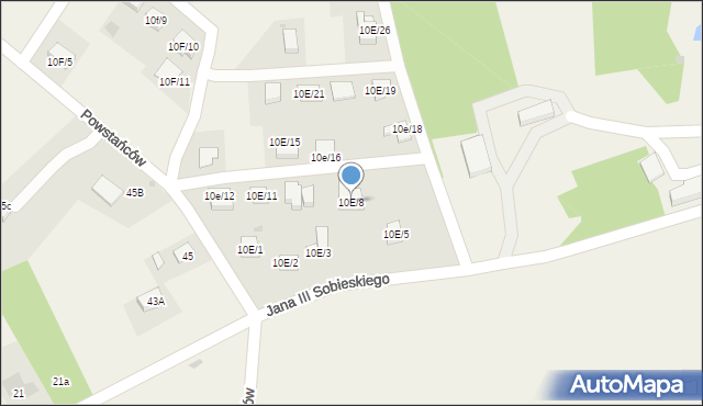 Czernica, Powstańców, 10E/8, mapa Czernica