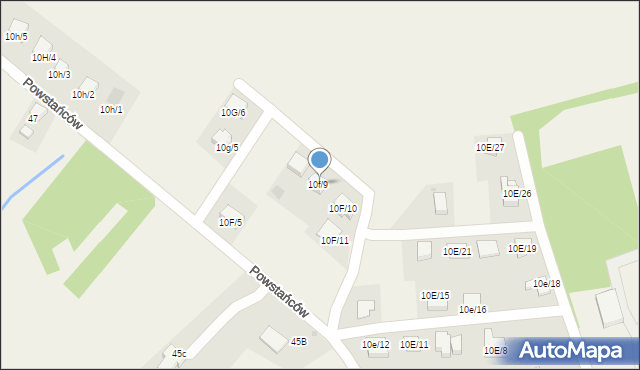 Czernica, Powstańców, 10f/9, mapa Czernica