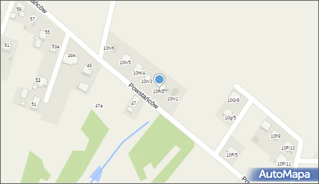 Czernica, Powstańców, 10h/2, mapa Czernica