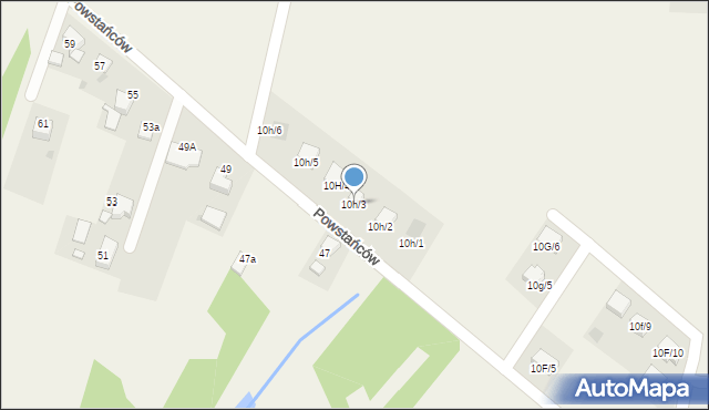 Czernica, Powstańców, 10h/3, mapa Czernica