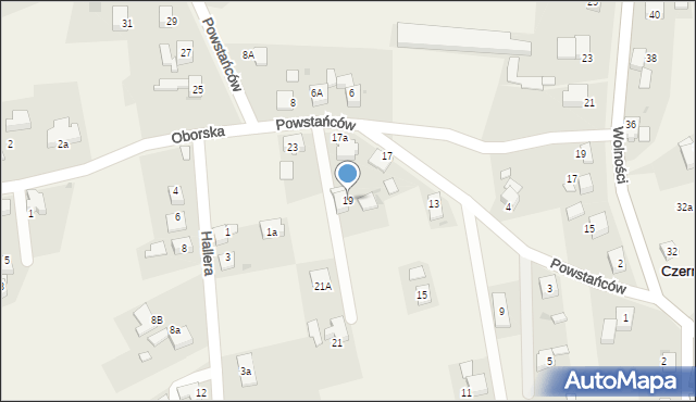 Czernica, Powstańców, 19, mapa Czernica