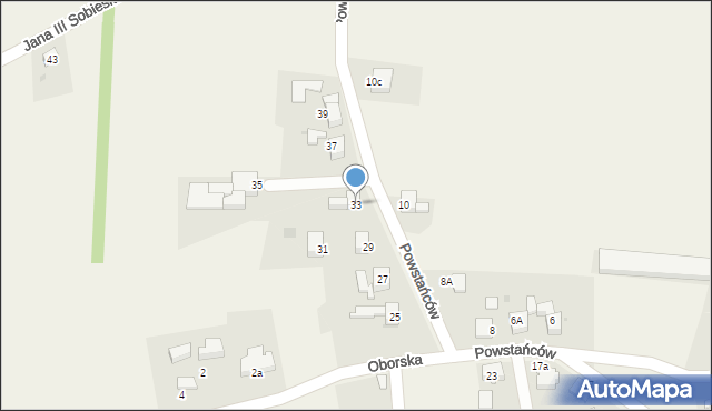 Czernica, Powstańców, 33, mapa Czernica