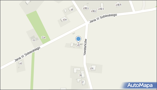 Czernica, Powstańców, 41, mapa Czernica