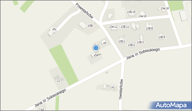 Czernica, Powstańców, 43A, mapa Czernica