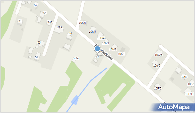 Czernica, Powstańców, 47, mapa Czernica