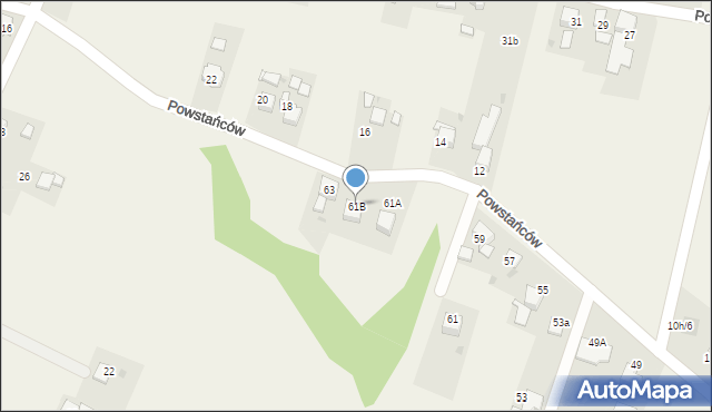 Czernica, Powstańców, 61B, mapa Czernica