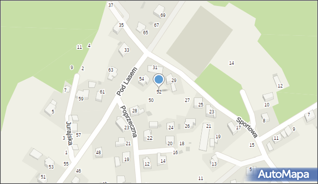 Czernichów, Pod Lasem, 52, mapa Czernichów