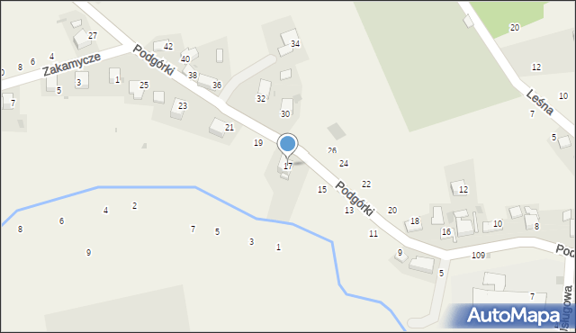 Czernichów, Podgórki, 17, mapa Czernichów