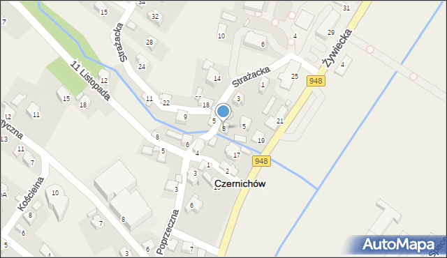 Czernichów, Poprzeczna, 8, mapa Czernichów