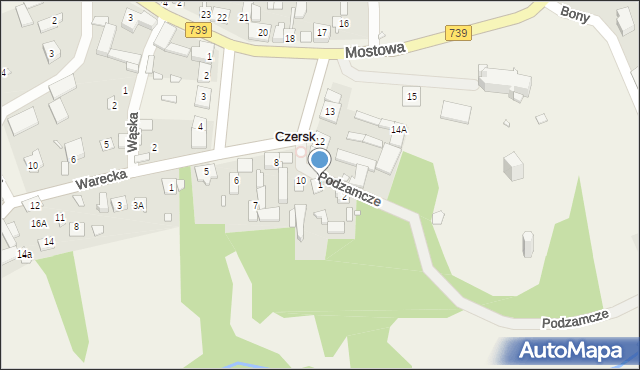 Czersk, Podzamcze, 1, mapa Czersk