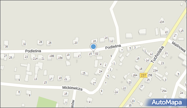 Czersk, Podleśna, 13, mapa Czersk