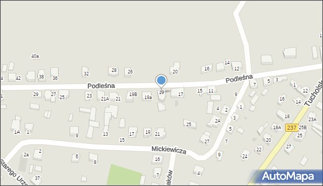 Czersk, Podleśna, 19, mapa Czersk