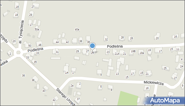 Czersk, Podleśna, 25, mapa Czersk