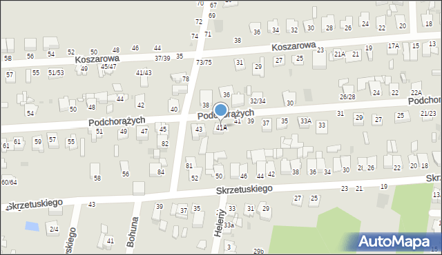 Częstochowa, Podchorążych, 41A, mapa Częstochowy